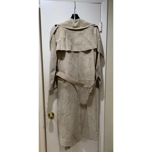 Burberry Kyrewood Suede Trench Coat Size Large - Picture 7 of 7